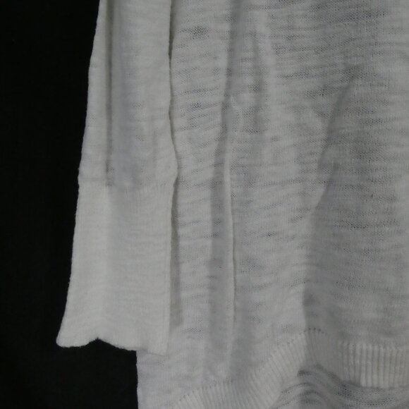 JERSEY By JACOB | medium | Knit White Cotton Lightweight Long Sleeve Sweater - Picture 6 of 16